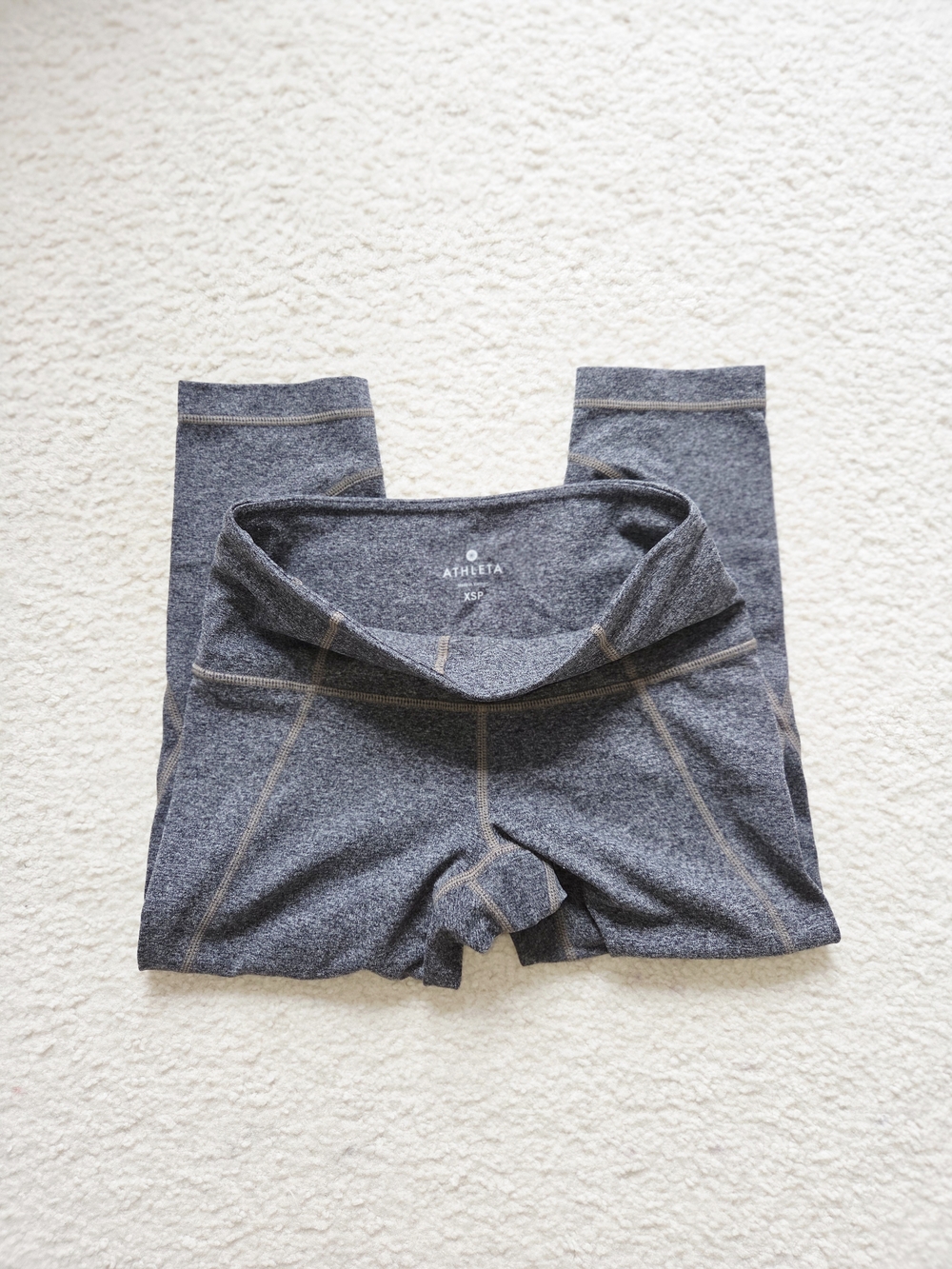 Athleta Charcoal Grey Seam-Stitch Leggings
